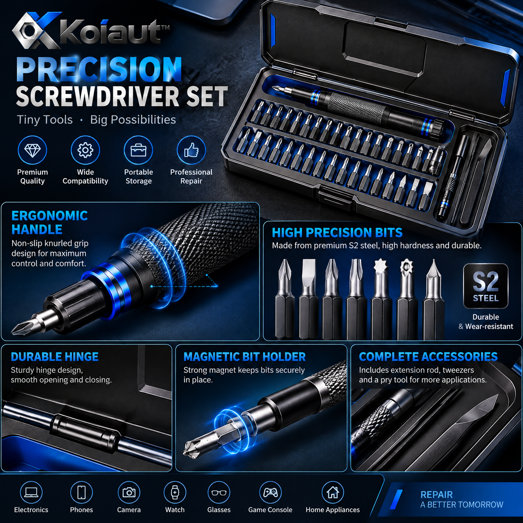 Koiaut™ Precision Screwdriver & Micro Bit Kit view 2