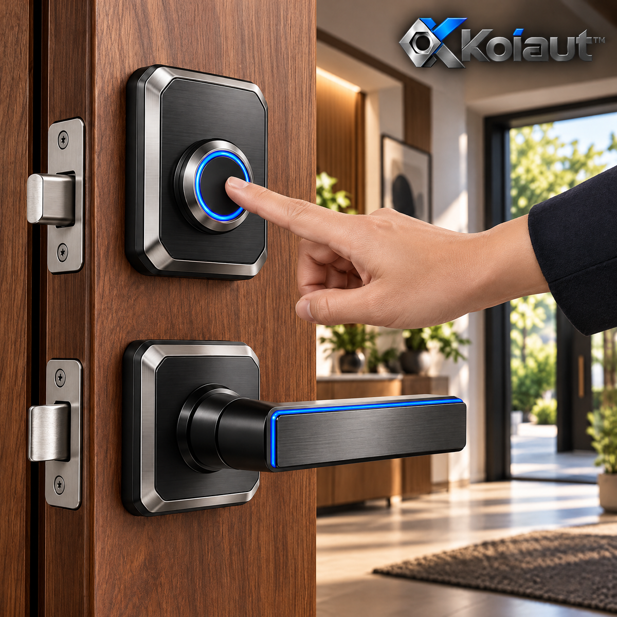 Koiaut™ Smart Fingerprint Deadbolt & Lever Set view 3