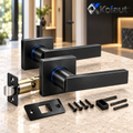 Koiaut™ Modern Matte Black Door Lever Set branded main image
