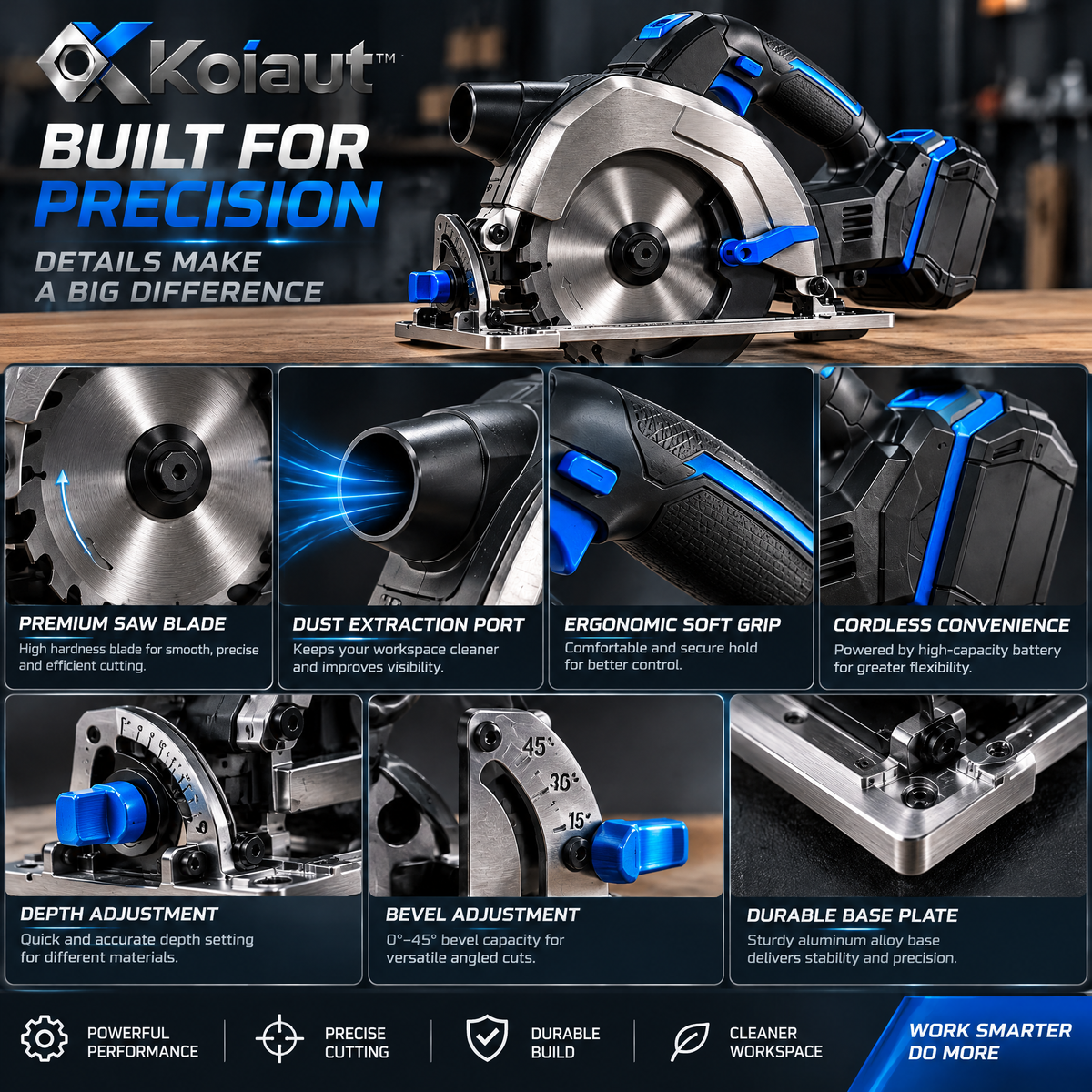 Koiaut™ Cordless Circular Saw view 3
