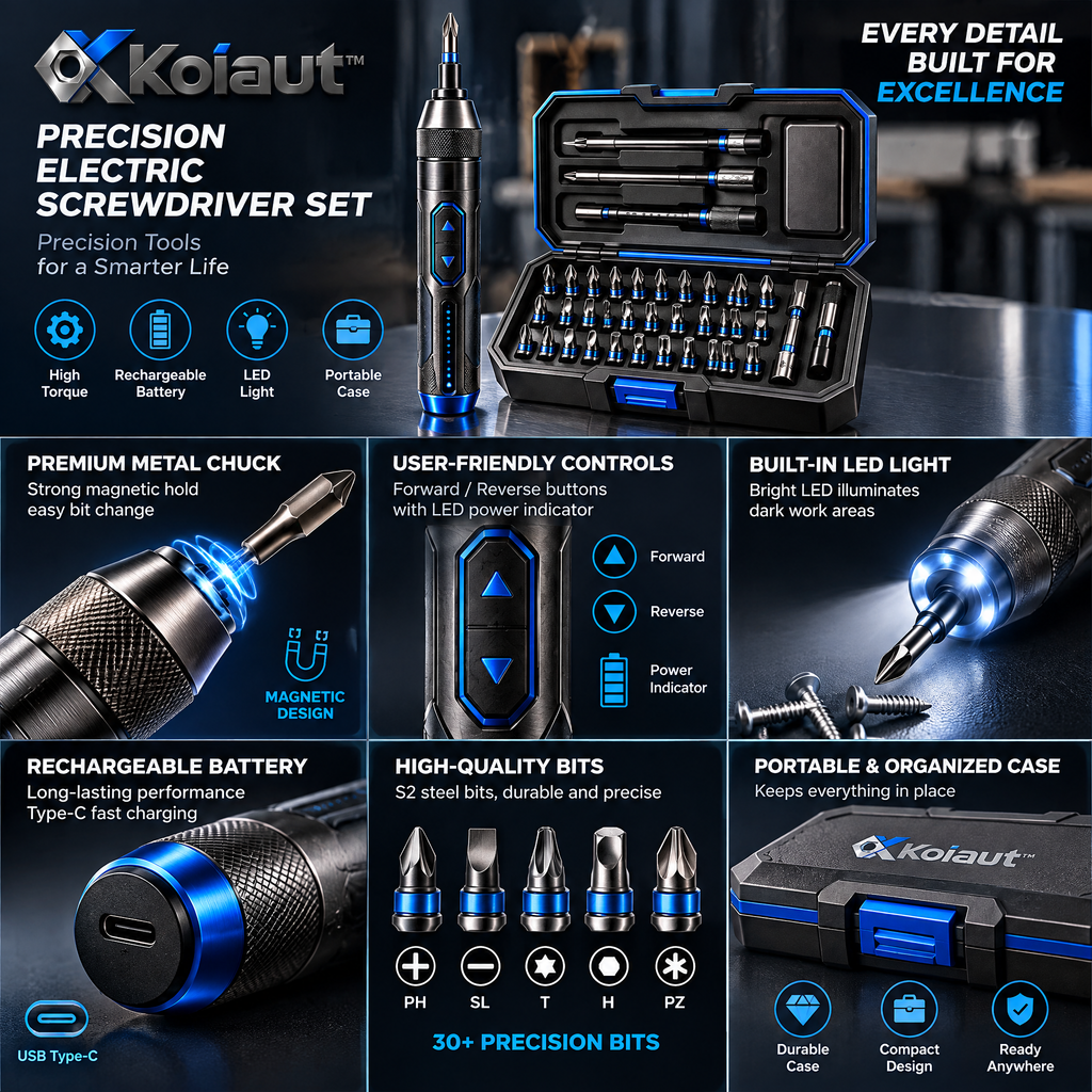 Koiaut™ Rechargeable Electric Screwdriver Set view 4