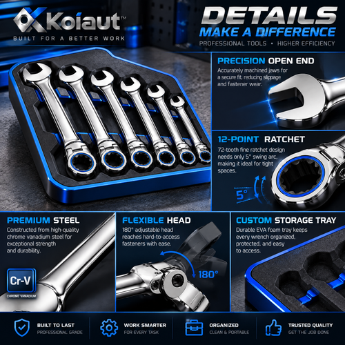 Koiaut™ 6-Piece Ratcheting Wrench Set view 2